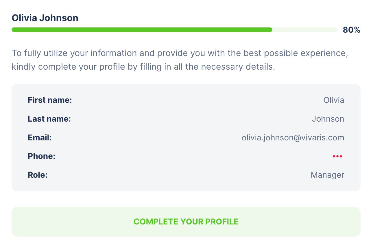 Dashboard Profile Progress